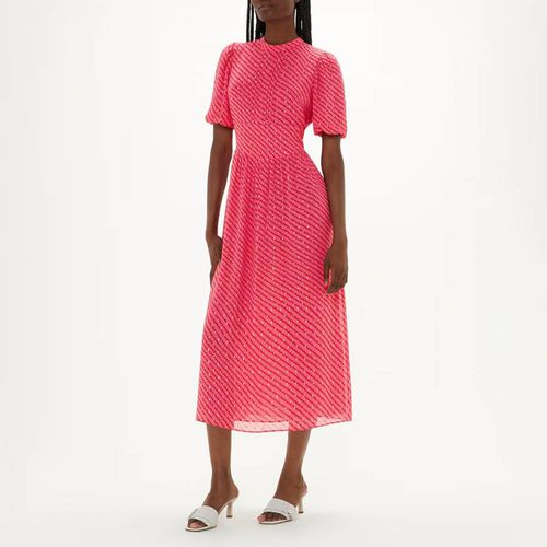 Pink Diagonal Leaf Blair Dress - WHISTLES - Modalova