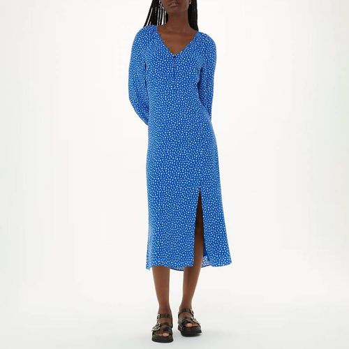 Blue Micro Cactus Print Midi Dress - WHISTLES - Modalova