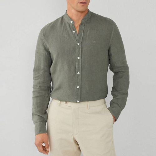 Sage Grandad Collar Linen Shirt - Hackett London - Modalova