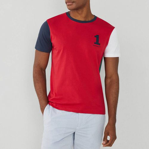 Red Colour Block Cotton T-Shirt - Hackett London - Modalova