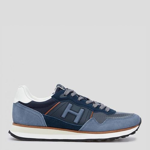 Blue Suede Mesh Trainers - Hackett London - Modalova