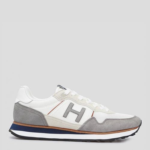 White Suede Mesh Trainers - Hackett London - Modalova