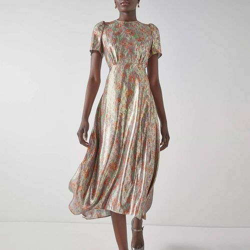 Gold Silk Blend Boyd Dress - L K Bennett - Modalova