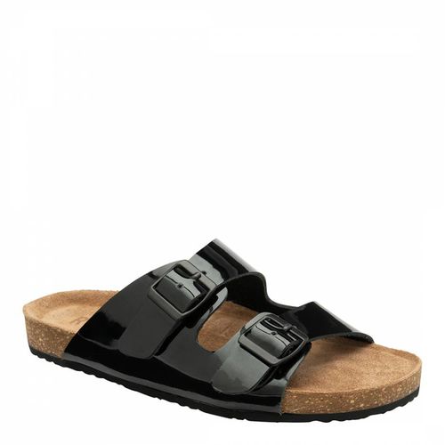 Black Aros Patent Flat Sandals - Ravel - Modalova