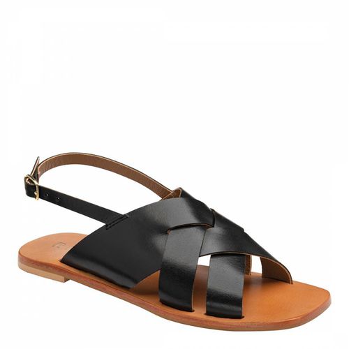 Black Fallen Leathe Flat Sandals - Ravel - Modalova