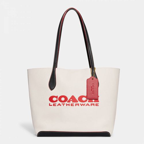 Chalk Multi Colorblock Leather Kia Tote - Coach - Modalova