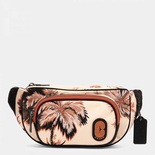 Peach Glowing Palm Printed Nylon Leather Mix Court Belt Bag - Coach - Modalova