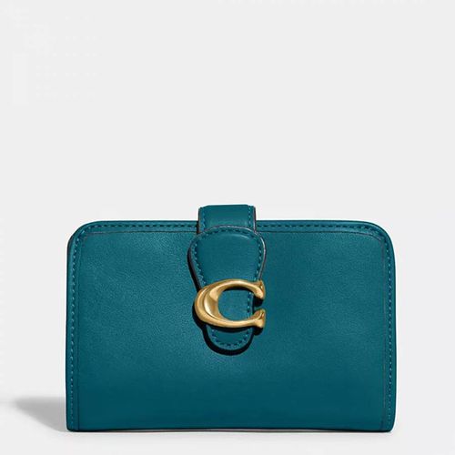 Deep Turquoise Smooth Leather Tabby Medium Wallet - Coach - Modalova