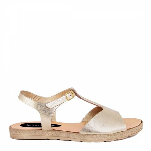 Gold T Bar Buckle Flat Sandals - Fashion Attitude - Modalova