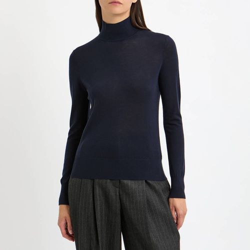 Navy Merino Wool Fine Knit Top - NÂ°Â· Eleven - Modalova