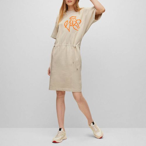 Beige Eyona Jersey Cotton Dress - BOSS - Modalova