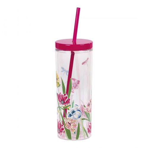 Acrylic Tumbler with Straw Dragonflies and Tulips - Kate Spade - Modalova