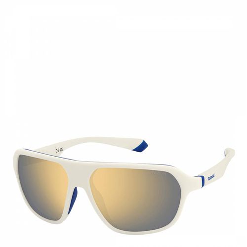 White Rectangular Sunglasses 59mm - Polaroid - Modalova