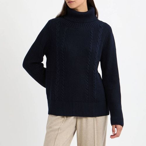 Navy Cable Knit Roll Neck Jumper - N°· Eleven - Modalova