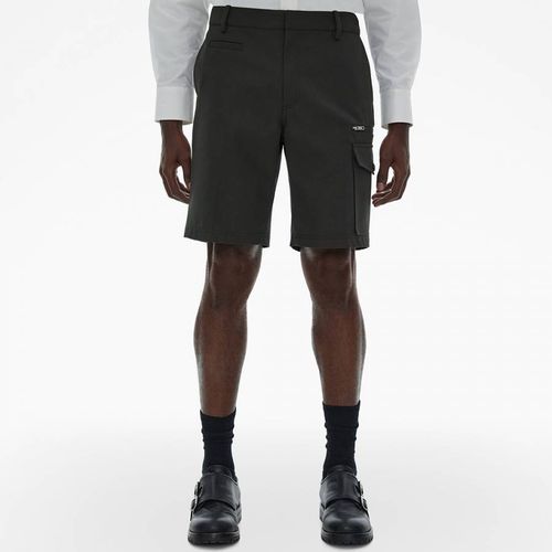 Charcoal Twill Wool Blend Shorts - HELMUT LANG - Modalova