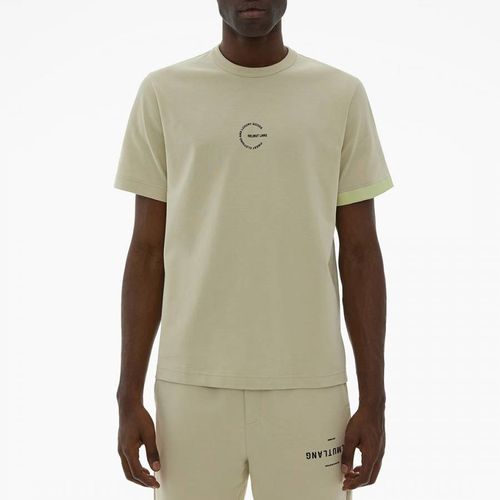 Cream Blocked Cotton T-Shirt - HELMUT LANG - Modalova