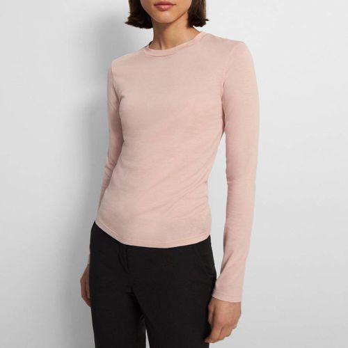 Pink Long Sleeve Cotton Top - Theory - Modalova