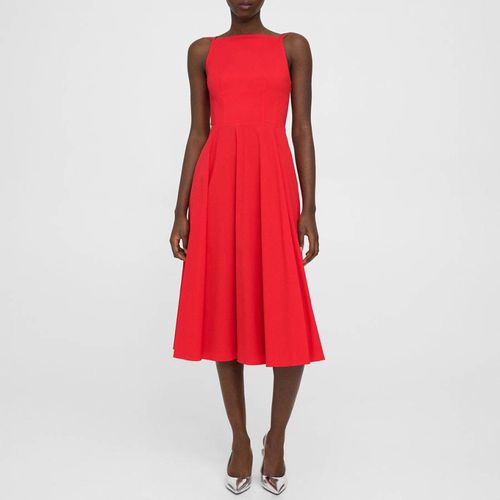 Red Cotton Blend Midi Dress - Theory - Modalova