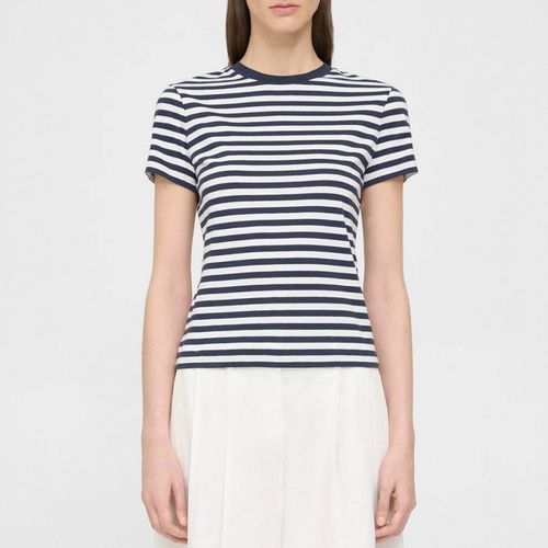 Navy Stripe Cotton T-Shirt - Theory - Modalova
