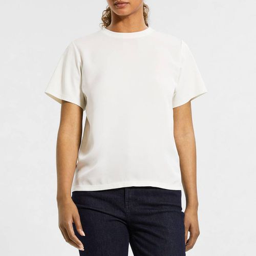 Ecru Linear Silk T-Shirt - Theory - Modalova