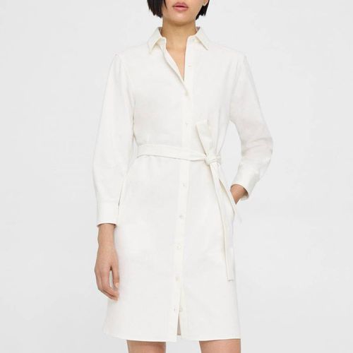 White Bracelet Cotton Blend Dress - Theory - Modalova