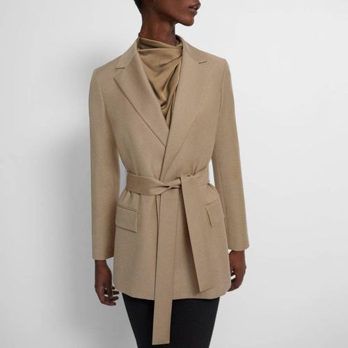 Beige Belted Wool Blazer - Theory - Modalova