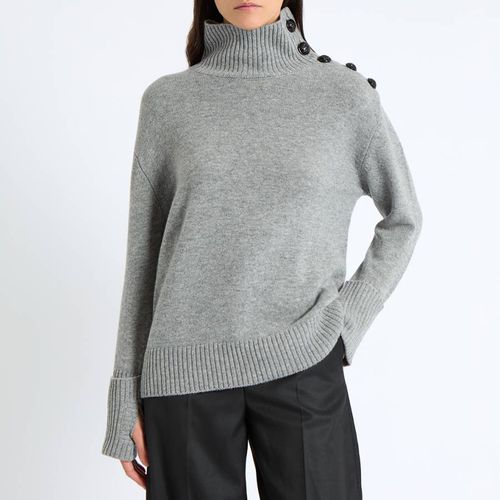 Grey Cashmere Blend Button Jumper - N°· Eleven - Modalova