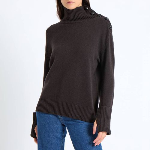 Brown Cashmere Blend Button Jumper - N°· Eleven - Modalova