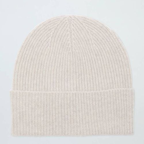 Cream Cashmere Ribbed Beanie - NÂ°Â· Eleven - Modalova