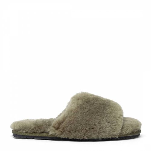 Women's Green Slider Slippers - Fenlands Sheepskin - Modalova