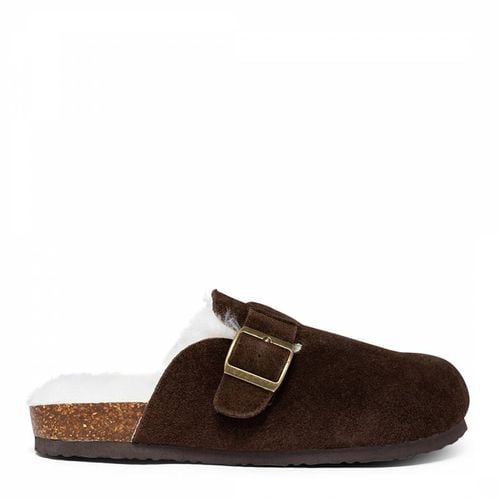 Women's Brown Clog Sandal Slippers - Fenlands Sheepskin - Modalova