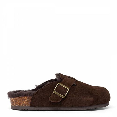 Men's Brown Clog Sandal Slippers - Fenlands Sheepskin - Modalova