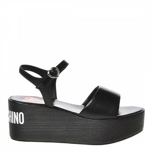 Black Logo Print Platform Sandals - Love Moschino - Modalova