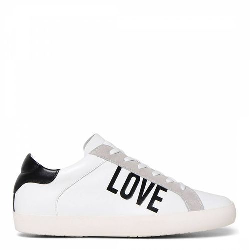 White/Grey LOVE Leather Trainers - Love Moschino - Modalova