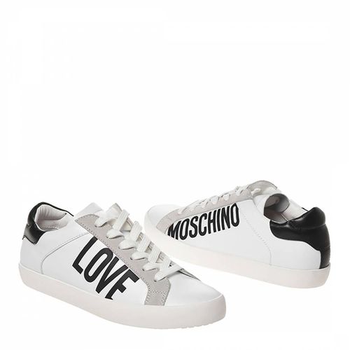 White LOVE Leather Trainers - Love Moschino - Modalova