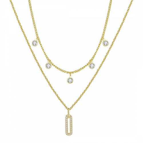 K Double Layer Embellished Necklace - Liv Oliver - Modalova