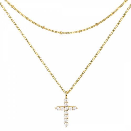 K Layer Cross Embelished Necklace - Chloe Collection by Liv Oliver - Modalova