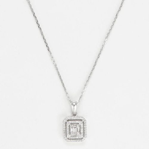 Silver Miroir Diamond Pendant Necklace - MUSE - Modalova