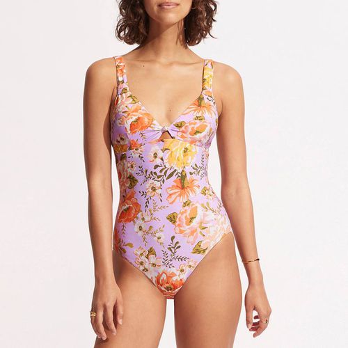 Lilac Paradise Garden Tab Front One Piece - Seafolly - Modalova