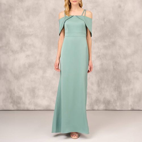 Green Satin Column Gown - Adrianna Papell - Modalova