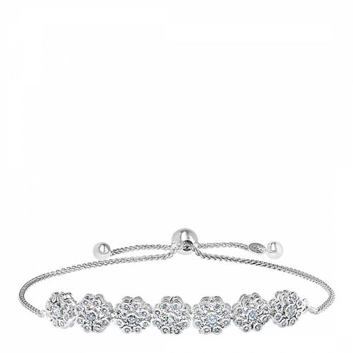 Silver Diamond Flower Bracelet - Effy - Modalova