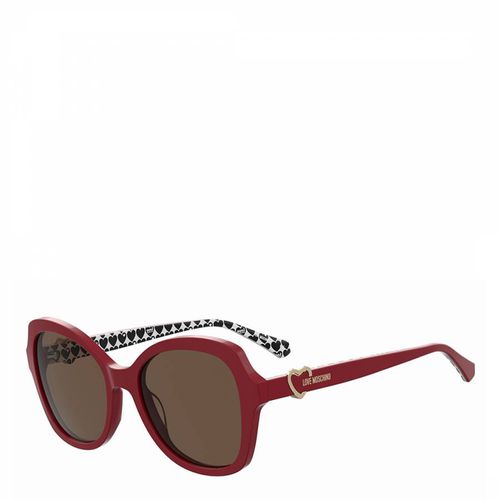 Red Rectangular Sunglasses 55mm - MOSCHINO - Modalova