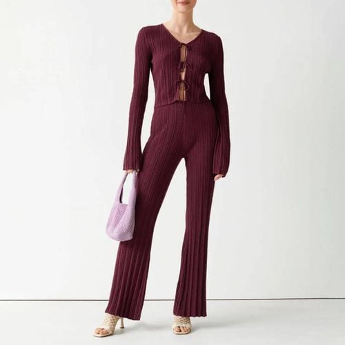 Red Simon Ribbed Flare Trousers - & Other Stories - Modalova