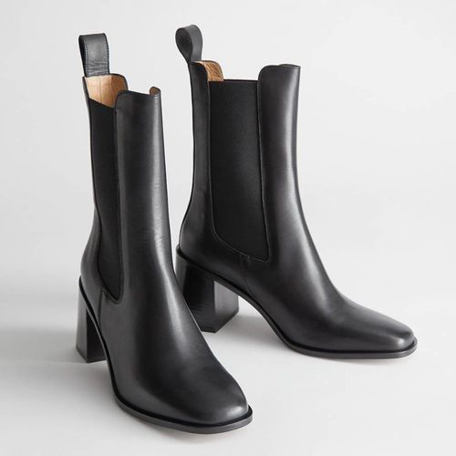 Black Olga Leather Boots - & Other Stories - Modalova