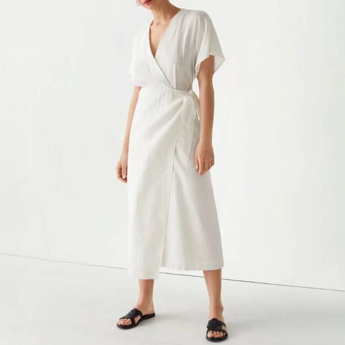 White Luna linen Midi Dress - & Other Stories - Modalova