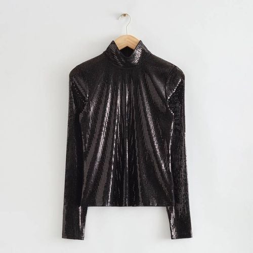 Black Henrietta Sequin Top - & Other Stories - Modalova