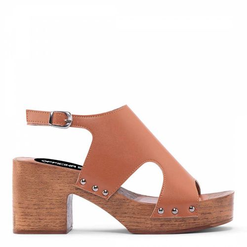 Tan Open Toe Platform Heeled Sandals - Officina55 - Modalova