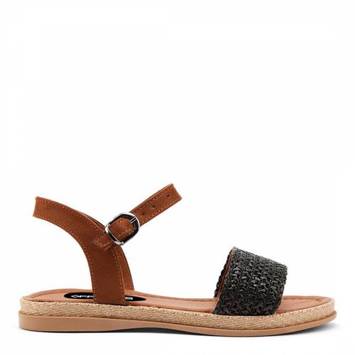 Black Braided Strap Flat Sandals - Officina55 - Modalova