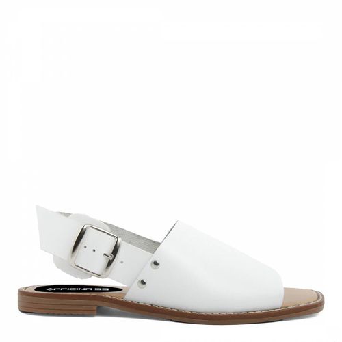 Leather Wide Strap Flat Sandals - Officina55 - Modalova