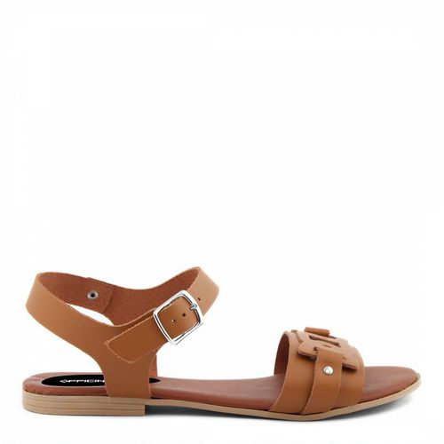 Brown Leather Flat Sandals - Officina55 - Modalova